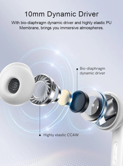 "QCY T13 ANC Earphones – Bluetooth 5.3, Active Noise Cancellation - 28dB, Low Latency Wireless Earbuds with Fast Charging" - RELUX.STORE