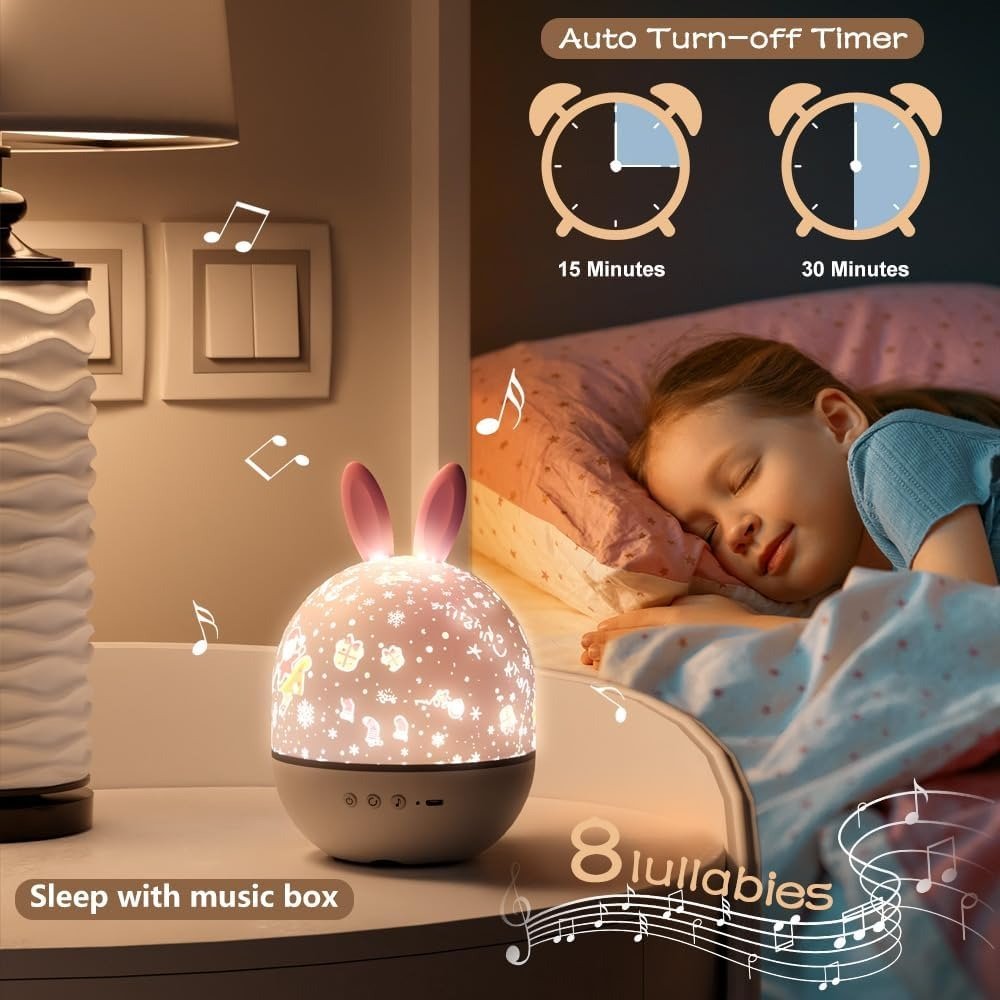 🌙 "Rabbit Starry Projector Light – Cute Night Light with Galaxy Stars, 7 Color Modes, Rotation & Sleep Timer | Kids Bedroom, Nursery, Baby Room & Mood Lamp" - RELUX.STORE