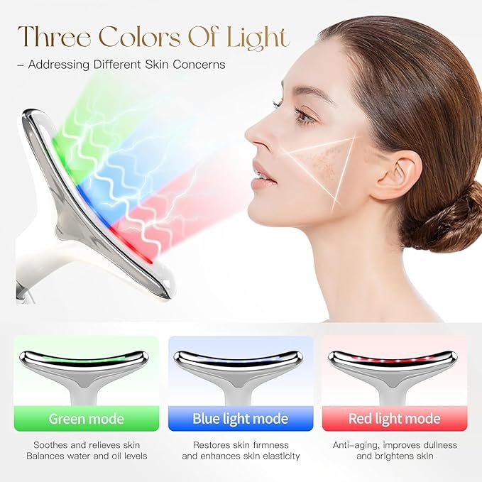 “Rechargeable LED Facial & Neck Massager – Anti - Aging Skin Care Device for Wrinkles, Fine Lines & Facial Rejuvenation” - RELUX.STORE