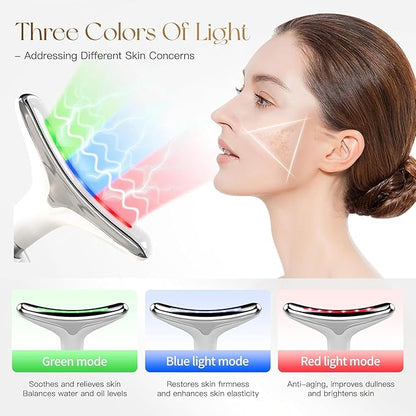 “Rechargeable LED Facial & Neck Massager – Anti - Aging Skin Care Device for Wrinkles, Fine Lines & Facial Rejuvenation” - RELUX.STORE