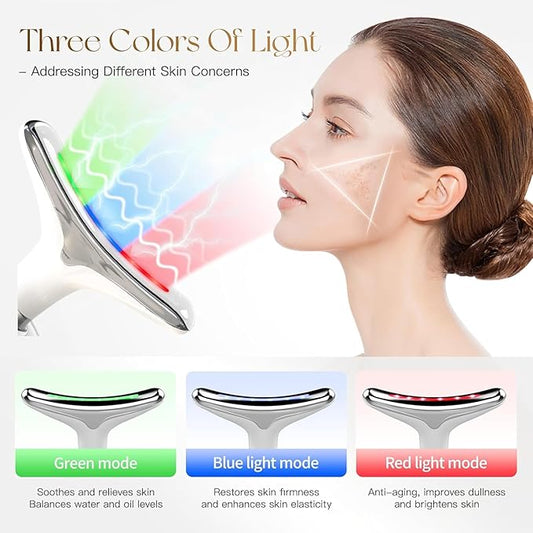“Rechargeable LED Facial & Neck Massager – Anti - Aging Skin Care Device for Wrinkles, Fine Lines & Facial Rejuvenation” - RELUX.STORE