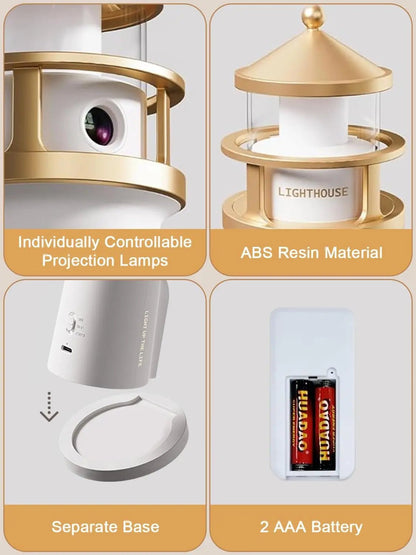 Rechargeable Moonlight Projector Night Light With Remote Control Children's Light House Desk Night Lamp Kids Gift Desktop Light - RELUX.STORE