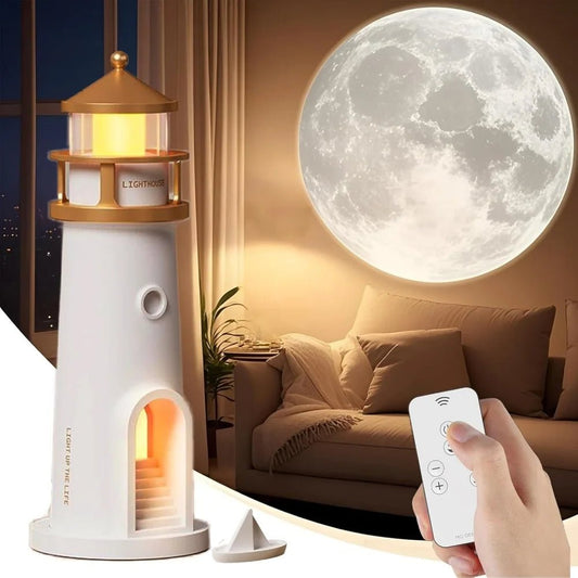 Rechargeable Moonlight Projector Night Light With Remote Control Children's Light House Desk Night Lamp Kids Gift Desktop Light - RELUX.STORE