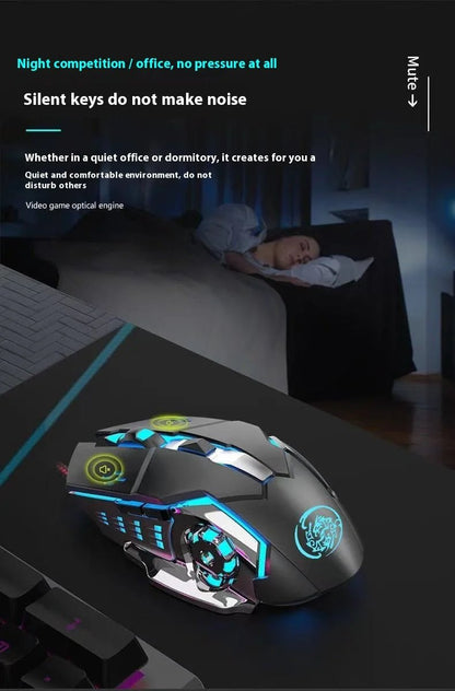 Rechargeable Wireless Mouse Gaming Computer Silent Bluetooth Mouse USB Mechanical E - Sports Backlight PC Gamer Mouse For Computer - RELUX.STORE