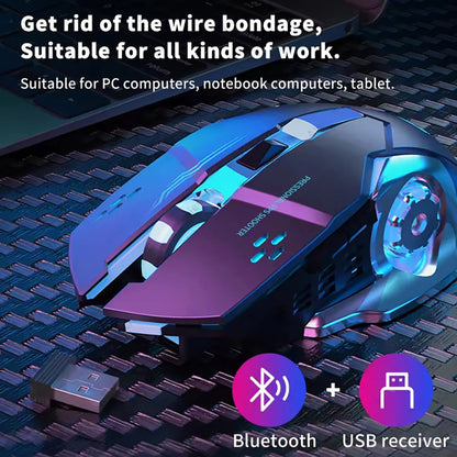 Rechargeable Wireless Mouse Gaming Computer Silent Bluetooth Mouse USB Mechanical E - Sports Backlight PC Gamer Mouse For Computer - RELUX.STORE