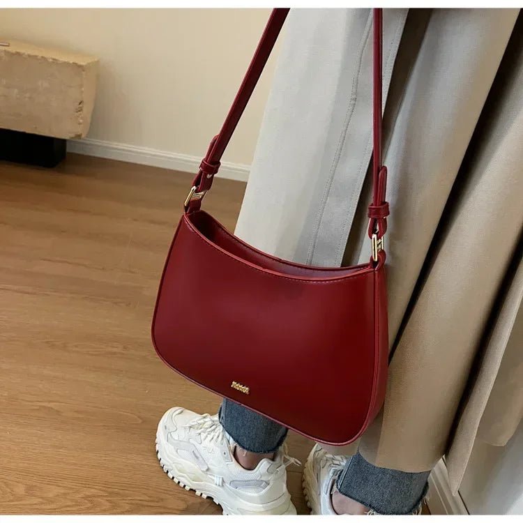 Red Underarm Shoulder Bags for Women 2024 New Texture Leather Crossbody Bag Luxury Designer Wedding Bride Handbags Sling Bag - RELUX.STORE