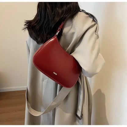 Red Underarm Shoulder Bags for Women 2024 New Texture Leather Crossbody Bag Luxury Designer Wedding Bride Handbags Sling Bag - RELUX.STORE