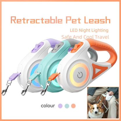 “Retractable Dog Leash & Collar Set with Spotlight – Automatic Pet Traction Rope for Small and Medium Dogs & Cats” - RELUX.STORE