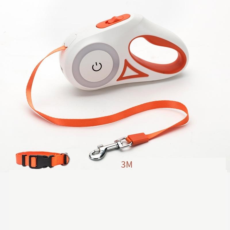 “Retractable Dog Leash & Collar Set with Spotlight – Automatic Pet Traction Rope for Small and Medium Dogs & Cats” - RELUX.STORE