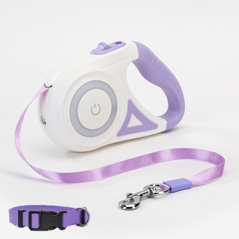 “Retractable Dog Leash & Collar Set with Spotlight – Automatic Pet Traction Rope for Small and Medium Dogs & Cats” - RELUX.STORE