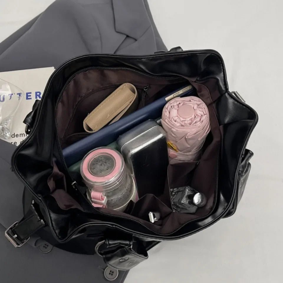 Retro Brand Roomy Shoulder Bag Female Luxury Solid Color Classic Crossbody Bag Large Capacity Style Soft PU Leather Tote Bag - RELUX.STORE