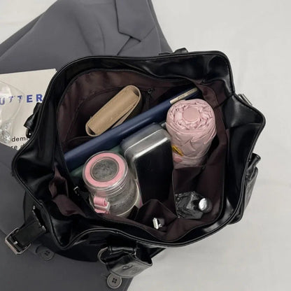 Retro Brand Roomy Shoulder Bag Female Luxury Solid Color Classic Crossbody Bag Large Capacity Style Soft PU Leather Tote Bag - RELUX.STORE