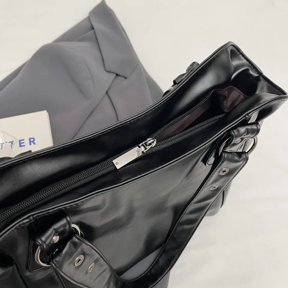 Retro Brand Roomy Shoulder Bag Female Luxury Solid Color Classic Crossbody Bag Large Capacity Style Soft PU Leather Tote Bag - RELUX.STORE