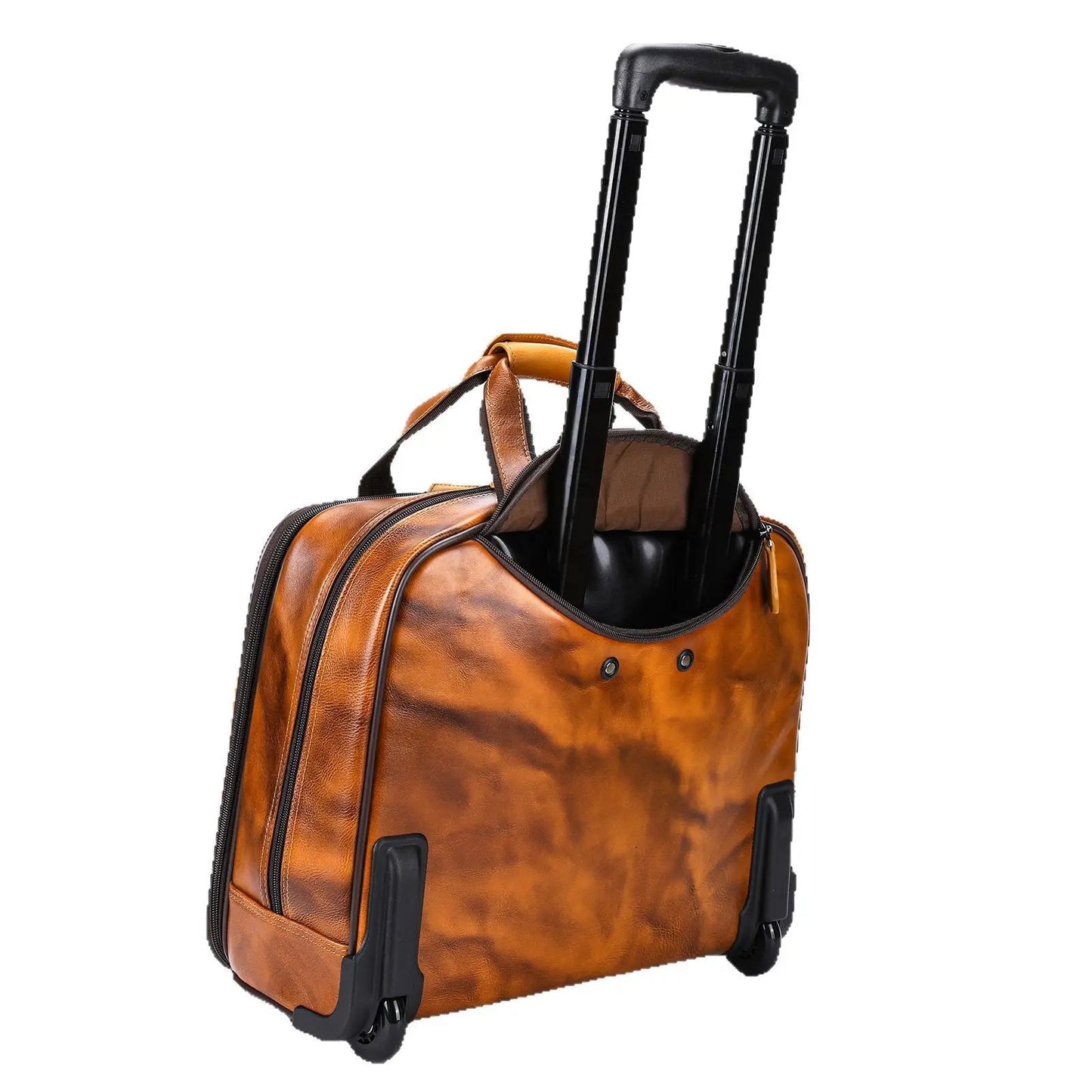 Retro genuine leather men trolley case business wheel suitcase bag cowhide first layer of travel handbag man luggage laptop bags - RELUX.STORERetro genuine leather men trolley case business wheel suitcase bag cowhide first layer of travel handbag man luggage laptop bags