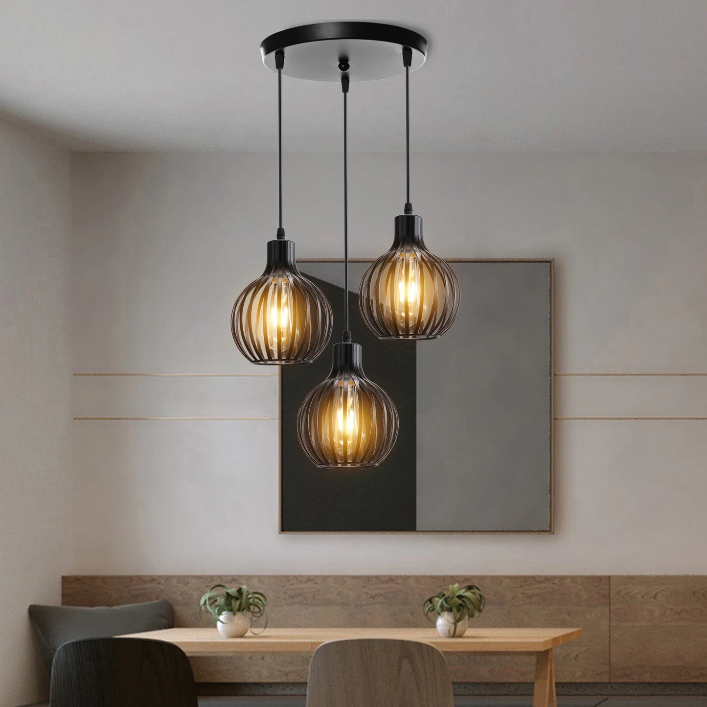 “Retro Industrial Pendant Lamp – Geometric Modern Iron Lampshade for Restaurant, Corridor & Creative Hanging Lighting” - RELUX.STORE