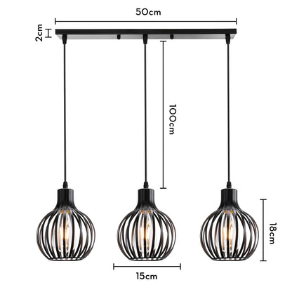 “Retro Industrial Pendant Lamp – Geometric Modern Iron Lampshade for Restaurant, Corridor & Creative Hanging Lighting” - RELUX.STORE