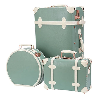 Retro PU Leather Cabin Bag Set - Women's TSA Lock Suitcase + Cosmetic Organizer, 4 Silent Wheels Spinner Luggage for Europe Trav - RELUX.STORERetro PU Leather Cabin Bag Set - Women's TSA Lock Suitcase + Cosmetic Organizer, 4 Silent Wheels Spinner Luggage for Europe Trav