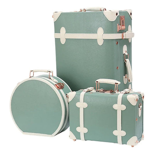 Retro PU Leather Cabin Bag Set - Women's TSA Lock Suitcase + Cosmetic Organizer, 4 Silent Wheels Spinner Luggage for Europe Trav - RELUX.STORERetro PU Leather Cabin Bag Set - Women's TSA Lock Suitcase + Cosmetic Organizer, 4 Silent Wheels Spinner Luggage for Europe Trav