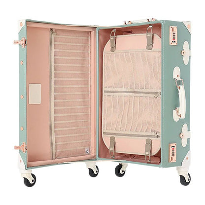 Retro PU Leather Cabin Bag Set - Women's TSA Lock Suitcase + Cosmetic Organizer, 4 Silent Wheels Spinner Luggage for Europe Trav - RELUX.STORERetro PU Leather Cabin Bag Set - Women's TSA Lock Suitcase + Cosmetic Organizer, 4 Silent Wheels Spinner Luggage for Europe Trav