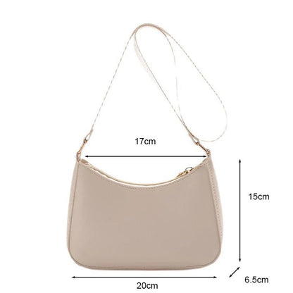 Retro Solid Color PU Leather Shoulder Underarm Bag Women's Fashion Handbags Hobos Purses and Handbag Ladies Crossbody Bags - RELUX.STORE