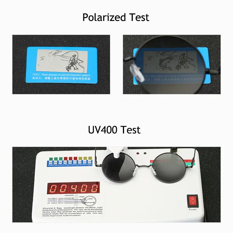 “Retro Vintage Round Polarized Sunglasses – UV400 Designer Sun Glasses for Men & Women | Alloy Metal Frame, Black Lens Eyewear for Driving & Outdoor” - RELUX.STORE