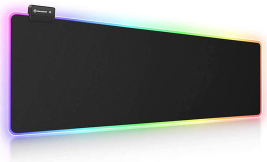 RGB Gaming Mouse Pad – Large Extended Soft LED Mouse Mat with 14 Lighting Modes & 2 Brightness Levels, 31.5×11.8 in (800×300mm) Keyboard Mousepad - RELUX.STORE