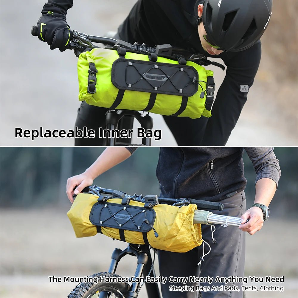 “Rhinowalk 12L Waterproof Bicycle Handlebar Bag – Bike Mounts Set with Replaceable Dry Bag | Luggage Storage for Cycling & Outdoor Adventures” - RELUX.STORE