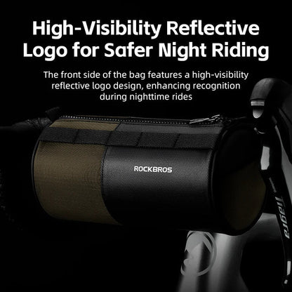 ROCKBROS Bicycle Handlebar Bag – Reflective, Multifunctional 1.7L Front Storage Bag | Portable Shoulder Bag for Cycling Accessories - RELUX.STORE
