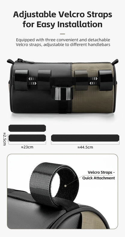 ROCKBROS Bicycle Handlebar Bag – Reflective, Multifunctional 1.7L Front Storage Bag | Portable Shoulder Bag for Cycling Accessories - RELUX.STORE