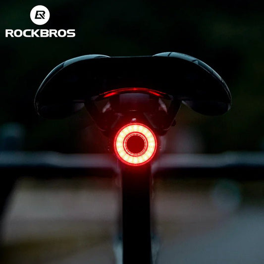 "ROCKBROS Smart Bike Tail Light – IPX6 Waterproof Rechargeable Rear Light for Night Riding, USB Type - C Charging" - RELUX.STORE