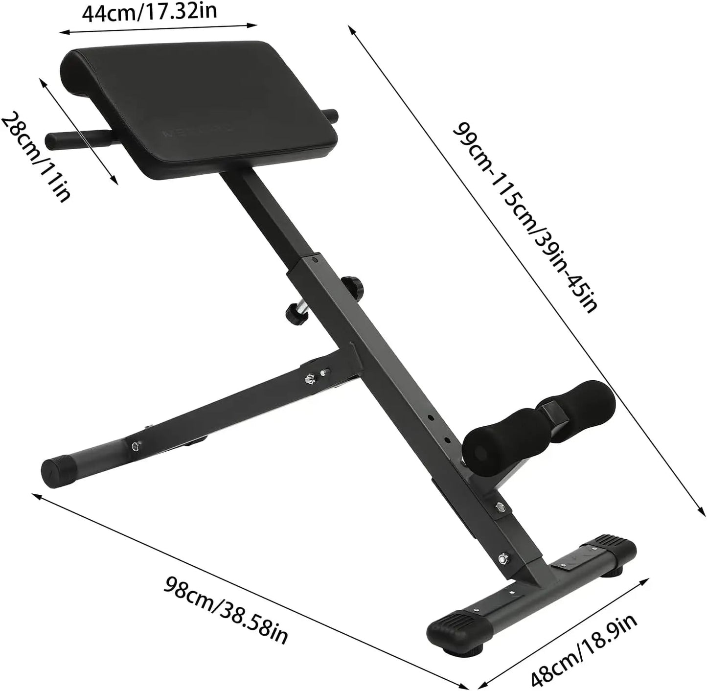 "Roman Chair Hyperextension Bench – Adjustable Back Extension Bench for Home Gym Fitness | Multi - Functional Exercise Bench by Relux.Store" - RELUX.STORE