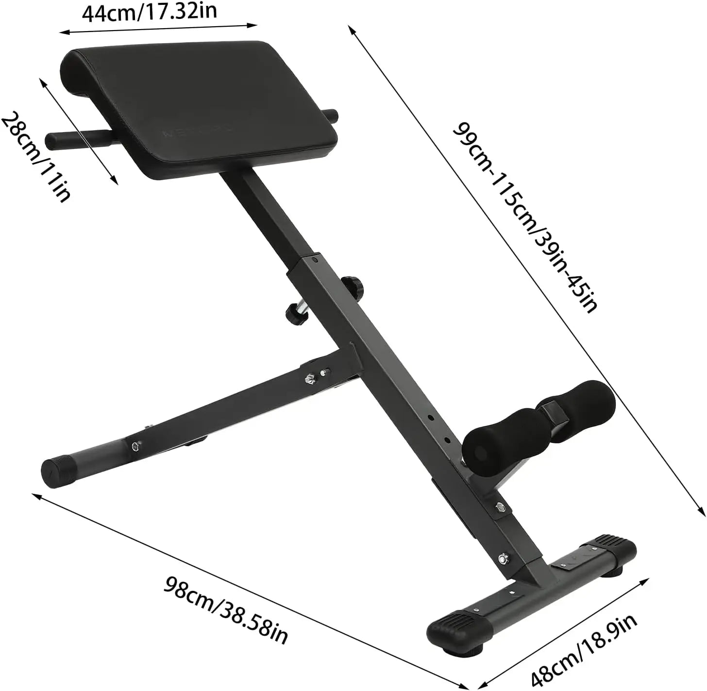 "Roman Chair Hyperextension Bench – Adjustable Back Extension Bench for Home Gym Fitness | Multi - Functional Exercise Bench by Relux.Store" - RELUX.STORE