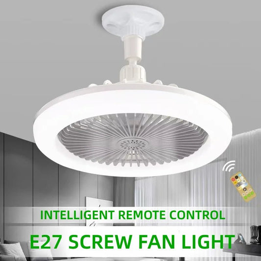 Rotatable 3in1 Ceiling Fan with Remote Control Lighting Lamp E27 Converter Base Lighting Base Bedroom Living Room Miflame - RELUX.STORE