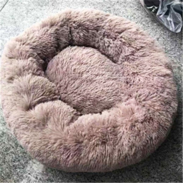 “Round Fluffy Cat Bed – Long - Haired Plush Nest Pad for Cozy Autumn & Winter Comfort” - RELUX.STORE