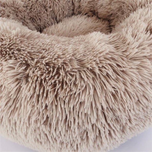 “Round Fluffy Cat Bed – Long - Haired Plush Nest Pad for Cozy Autumn & Winter Comfort” - RELUX.STORE