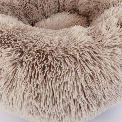 “Round Fluffy Cat Bed – Long - Haired Plush Nest Pad for Cozy Autumn & Winter Comfort” - RELUX.STORE