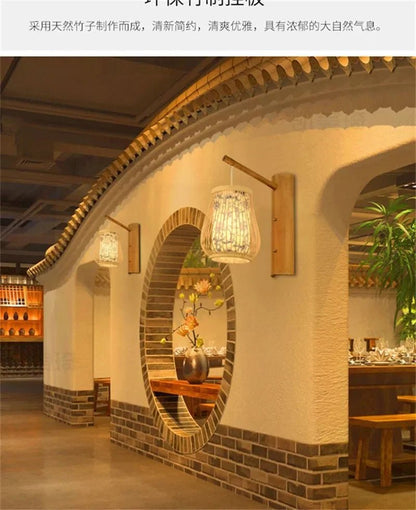 💡 "SAMAN Modern Bamboo Wall Lamp – Creative Bamboo Weaving LED Wall Light for Living Room, Restaurant, Bedroom, Study & Homestay Décor" - RELUX.STORE