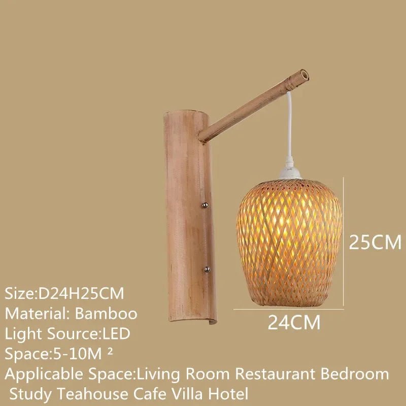 💡 "SAMAN Modern Bamboo Wall Lamp – Creative Bamboo Weaving LED Wall Light for Living Room, Restaurant, Bedroom, Study & Homestay Décor" - RELUX.STORE
