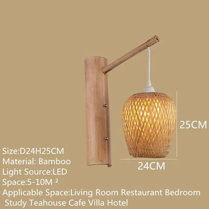 💡 "SAMAN Modern Bamboo Wall Lamp – Creative Bamboo Weaving LED Wall Light for Living Room, Restaurant, Bedroom, Study & Homestay Décor" - RELUX.STORE