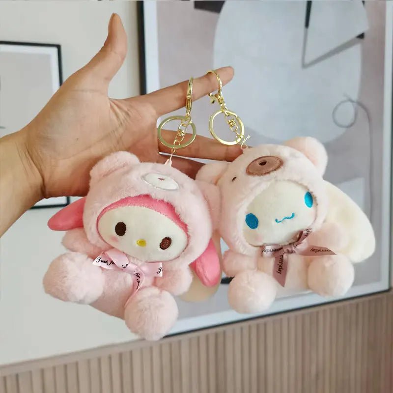 "Sanrio 12CM Cute Plush Keychain – Hello Kitty & Kuromi Cartoon Pendant for Kids, Backpack Decoration & Toy Gift" 🧸🎀✨ - RELUX.STORE