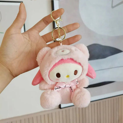 "Sanrio 12CM Cute Plush Keychain – Hello Kitty & Kuromi Cartoon Pendant for Kids, Backpack Decoration & Toy Gift" 🧸🎀✨ - RELUX.STORE