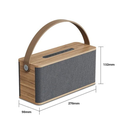 Sansui Wood Retro Portable Speaker Shop America Warehouse Online Home Audio System Surround Sound FM Radio AUX Bluetooth Speaker - RELUX.STORE