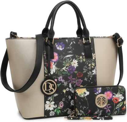 Satchel Purse Handbag for Women Large Shoulder Work Tote Bag with Matching Wallet - RELUX.STORE