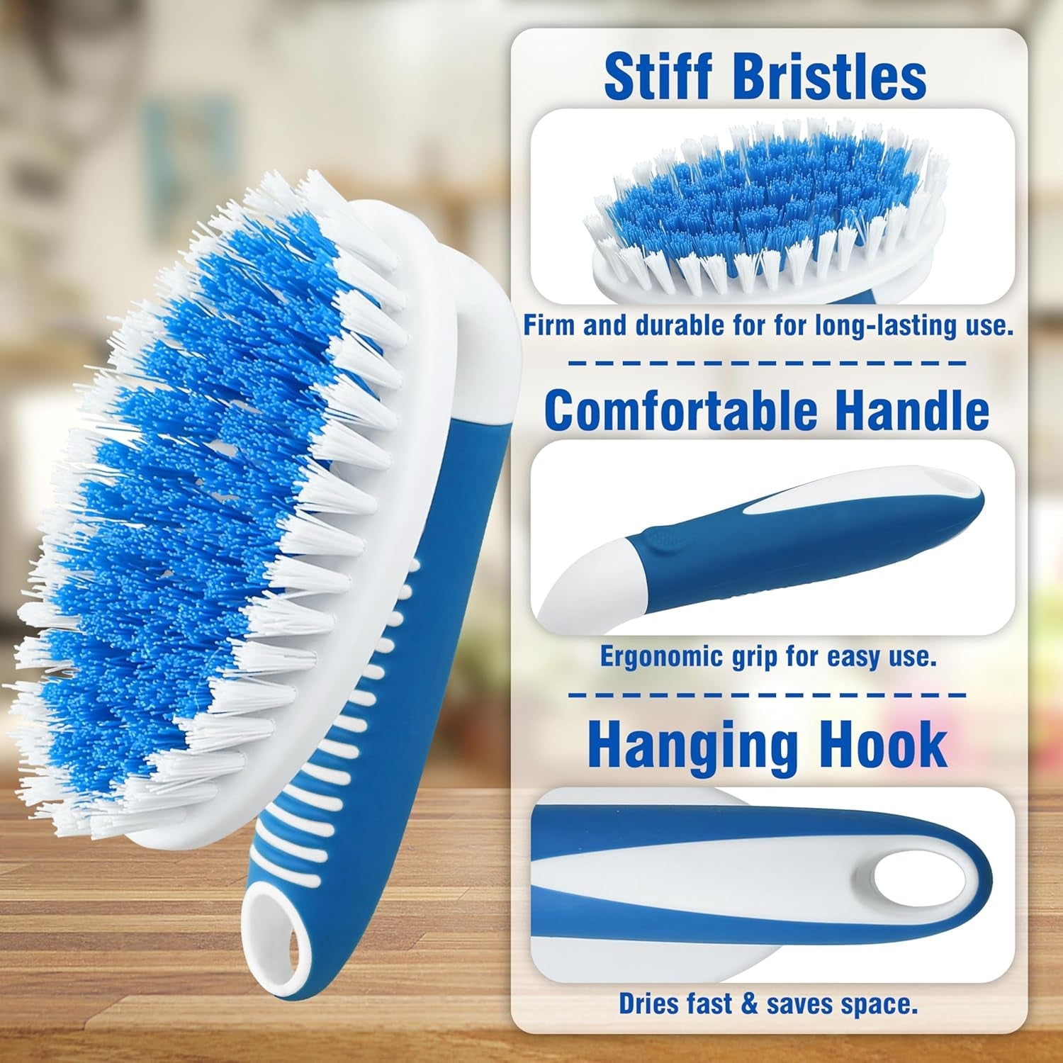 Scrub Brush, 2 Pack Household Cleaning Brushes with Stiff Bristles, Scrubbing Brush for Carpet, Shower, Bathtub, Kitchen, Pool Tile, Bathroom Scrubber, Small - RELUX.STORE