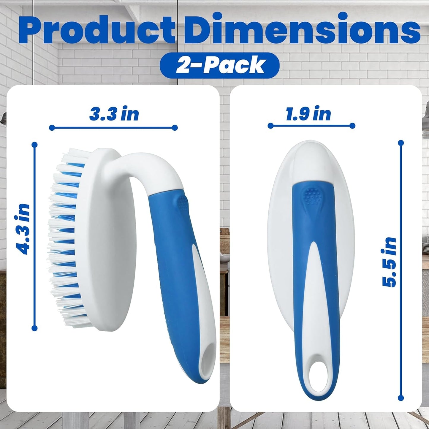 Scrub Brush, 2 Pack Household Cleaning Brushes with Stiff Bristles, Scrubbing Brush for Carpet, Shower, Bathtub, Kitchen, Pool Tile, Bathroom Scrubber, Small - RELUX.STORE