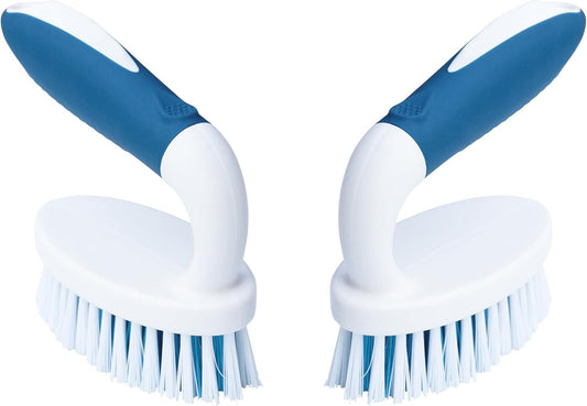 Scrub Brush, 2 Pack Household Cleaning Brushes with Stiff Bristles, Scrubbing Brush for Carpet, Shower, Bathtub, Kitchen, Pool Tile, Bathroom Scrubber, Small - RELUX.STORE