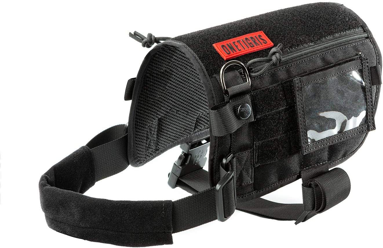 Service Dog Harness – Large Dog Harness with Removable Neck Strap, Compatible with Assistance Harness & Handle (Black, Short Version) - RELUX.STORE