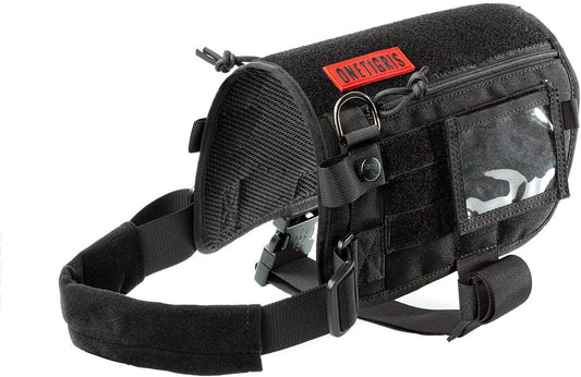 Service Dog Harness – Large Dog Harness with Removable Neck Strap, Compatible with Assistance Harness & Handle (Black, Short Version) - RELUX.STORE