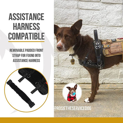 Service Dog Harness – Large Dog Harness with Removable Neck Strap, Compatible with Assistance Harness & Handle (Black, Short Version) - RELUX.STORE