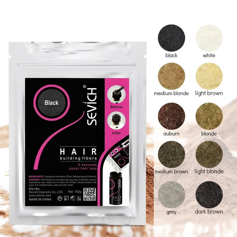 Sevich 100g 10 Color Keratin Hair Loss Building Fiber Hair Growth Fiber Refill Hair Loss Concealer Blender 50g Hair Care Product - RELUX.STORE